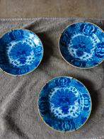 3 antiek delftsblauwe wandbordjes, Ophalen of Verzenden