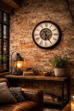 Industriële wandklok met zichtbare tandwielen, Antiek en Kunst, Antiek | Klokken, Ophalen