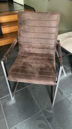 6 x solide eetkamer stoelen Wave Firence leder donker bruin, Huis en Inrichting, Stoelen, Ophalen, Bruin, Zo goed als nieuw, Metaal