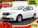 Dacia Sandero 90PK Aut Comfort Cruise Airco LED (bj 2020), Auto's, Dacia, Stof, Wit, Origineel Nederlands, Bedrijf