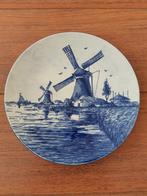 Delfts blauw bordje molens 20,5 cm, Antiek en Kunst, Antiek | Wandborden en Tegels, Ophalen of Verzenden