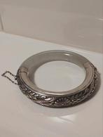 Antiek chinees art nouveau jade met zilver armband, Ophalen of Verzenden, Zilver, Armband