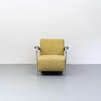 1x Leolux Scylla fauteuils geel rondjes motief, Huis en Inrichting, Fauteuils, Niet ingevuld, Niet ingevuld, Leer, Ophalen of Verzenden