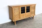 brutalist buffetkast | sideboard | jaren 60 | Deens, Gebruikt, Eikenhout, 200 cm of meer, .