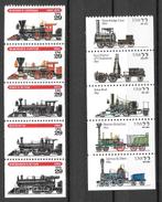 2 Postfrisse USA postzegelstrippen met locomotieven, Postzegels en Munten, Postzegels | Amerika, Ophalen of Verzenden, Postfris