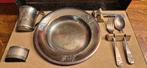 Vintage Gero Kinderbestek Set gero zilver rood kapje, Ophalen of Verzenden, Zilver