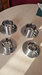 Wmf rvs kop schotel 4x, Ophalen of Verzenden, Zo goed als nieuw, Overige stijlen, Kop(pen) en/of Schotel(s)