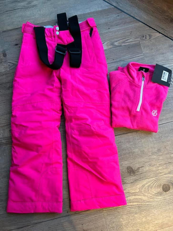 Dare2B roze set skibroek en skipully maat 128, Kinderen en Baby's, Kinderkleding | Maat 128, Zo goed als nieuw, Meisje, Broek