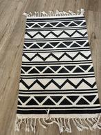 Zwart/wit geweven vloerkleed, 50 tot 100 cm, Rechthoekig, Ophalen of Verzenden, Wit