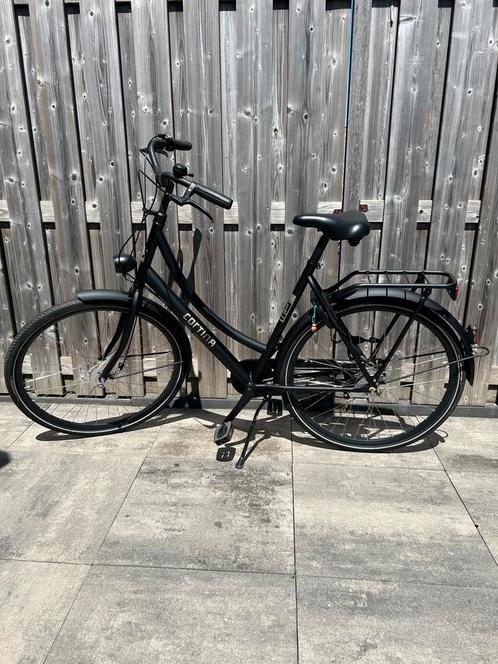 Cortina U1 N3 damesfiets mat zwart, Fietsen en Brommers, Fietsen | Dames | Damesfietsen, Zo goed als nieuw, Overige merken, Versnellingen