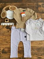Baby meisje 2x lange mouw shirtjes broekje lila beige 50/56, Kinderen en Baby's, Babykleding | Maat 50, Meisje, Nieuw, Ophalen of Verzenden