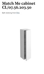 Clou Match Me Badmeubelkast Hoog 40x42x151 cm Hoogglans Wit, Ophalen, (Half)hoge kast, Minder dan 50 cm, Nieuw