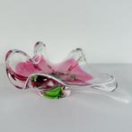 Boheems glazen gebogen schaal, Josef Hospodka, Antiek en Kunst, Antiek | Glas en Kristal, Ophalen of Verzenden