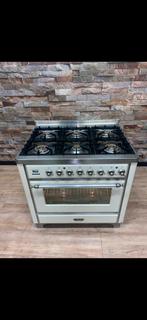 Luxe Boretti Majestic Fornuis 6 pits creme/chrome 90 cm, Witgoed en Apparatuur, Fornuizen, 60 cm of meer, Ophalen of Verzenden