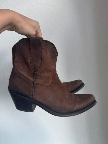Vintage Y2K bruine leren western cowboy laarzen beschikbaar voor biedingen