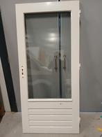 Vuren Achterdeur met Dubbel Glas - Rechtsdraaiend, Ophalen, Gebruikt, 80 tot 100 cm, Buitendeur
