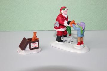 Santa and kittens Lemax voor kerstdorp beschikbaar voor biedingen