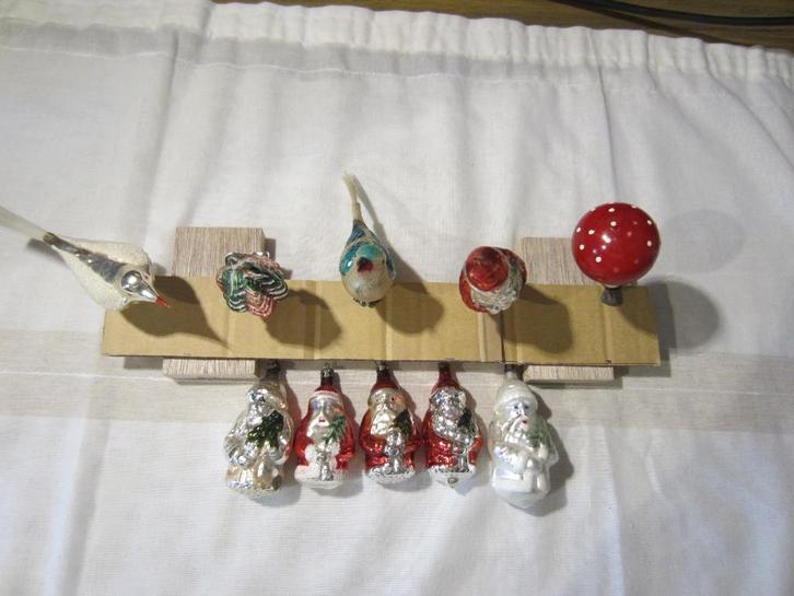 Oude - Vintage - Retro - Gekleurde Kerstboomversiering - L4, Diversen, Kerst, Gebruikt, Ophalen of Verzenden