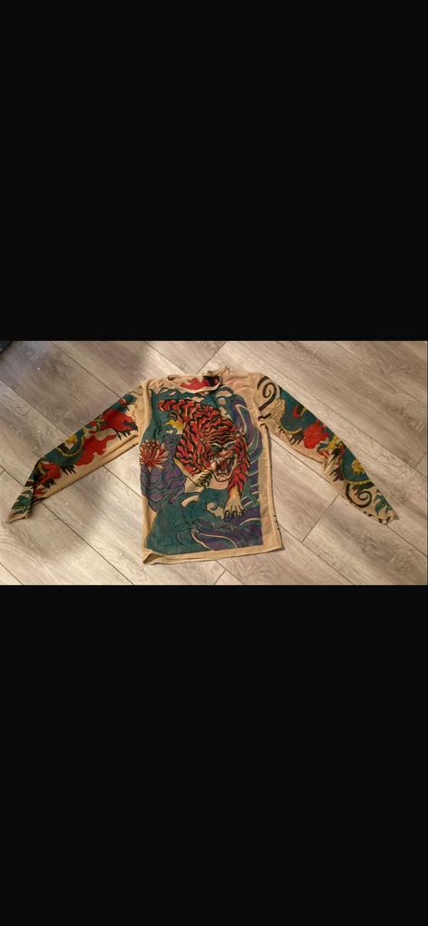 Tattoo Shirts 8x met lange mouwen en tijgerprint, Beige, Ophalen of Verzenden, Zo goed als nieuw, Lange mouw