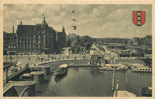 (377-154-027) Amsterdam PH Kade met Victoriahotel, Verzamelen, Ansichtkaarten | Nederland, Noord-Holland, Verzenden
