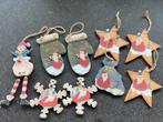 9 houten nostalgisch kersthangers kerstboom kerstversiering, Ophalen of Verzenden, Zo goed als nieuw