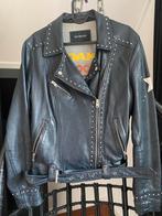 Midnight blue leer jasje, Kleding | Dames, Maat 38/40 (M), Blauw, Nieuw, Ophalen of Verzenden