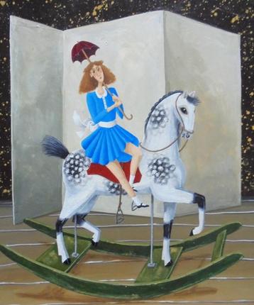 Carole B. Perret.1951.Stalmeester 2.Naïeve kunst.  beschikbaar voor biedingen