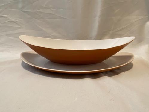 Retro Set van 2 schalen een Platte schaal en een diepe schaL, Huis en Inrichting, Keuken | Servies, Gebruikt, Schaal of Schalen
