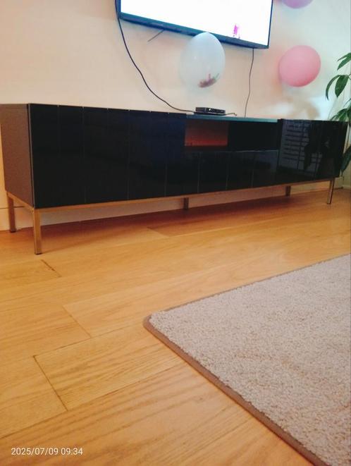 Elysian hoogglans zwart/goud 190cm, Huis en Inrichting, Kasten | Televisiemeubels, Gebruikt, 25 tot 50 cm, Ophalen of Verzenden