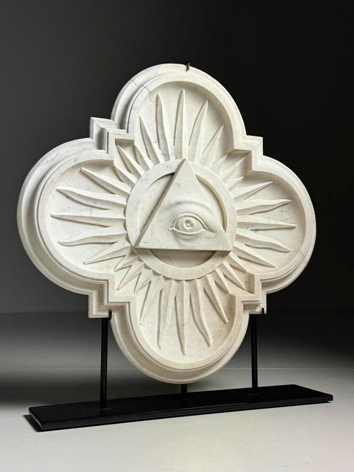 Antiek marmeren Alziend Oog - ca. 1890, uniek stuk, Antiek en Kunst, Kunst | Beelden en Houtsnijwerken, Ophalen