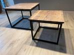 Salontafel (set van 2) Steigerhout met stalen onderstel, Nieuw, 55 tot 75 cm, Modern, 45 tot 60 cm