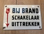 Oud emaille bord Bij brand, Antiek en Kunst, Antiek | Emaille, Ophalen of Verzenden