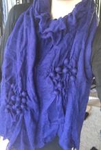 Zara indigo blauw grote linnen sjaal shawl met knobbels knot, Nieuw, Zara, Maat 42/44 (L), Ophalen of Verzenden