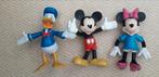 Drie Disney figuren (Donald, Mickey en Minnie), Donald Duck, Ophalen of Verzenden, Zo goed als nieuw, Beeldje of Figuurtje