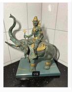 50% Korting Zwaar bronzen olifant met tempelwachter oosters, Ophalen of Verzenden