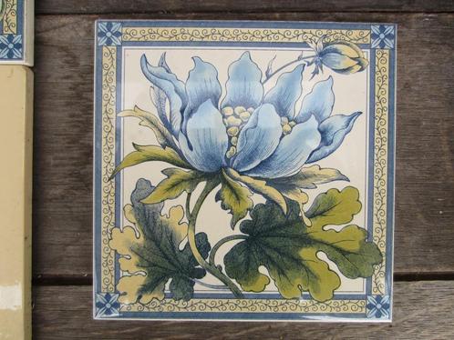 16 stuks Engelse wandtegels met prachtige bloem 15x15cm, Antiek en Kunst, Antiek | Wandborden en Tegels, Ophalen