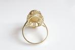 14 Karaat Vintage Gouden Ring met Parelmoer, Ophalen of Verzenden, Zo goed als nieuw, 17 tot 18, Met edelsteen