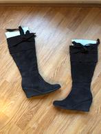 Bruin suede hoge laarzen rits mt 41 zgan platform, Hoge laarzen, Bruin, Verzenden, Zo goed als nieuw