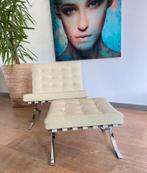 Barcelona Lounge Chair en Barcelona Ottoman, Ophalen, Zo goed als nieuw, Leer