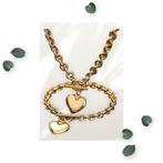 Heart Sieraden Setje Wederom in voorraad, Ophalen of Verzenden, Nieuw, Goud, Overige materialen