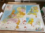 Landkaart Nederland Schoolkaart Hebri, Verzamelen, Foto's en Prenten, Ophalen, Gebruikt, 1980 tot heden, Prent
