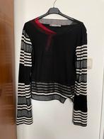 Blouses trui zwart wit strepen rood kant double jeu 36/S 38, Zwart, Ophalen of Verzenden, Maat 36 (S), Gedragen