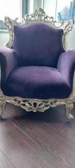 Mooie paarse grote barok stoel, Huis en Inrichting, Stoelen, Overige materialen, Gebruikt, Barok, Eén