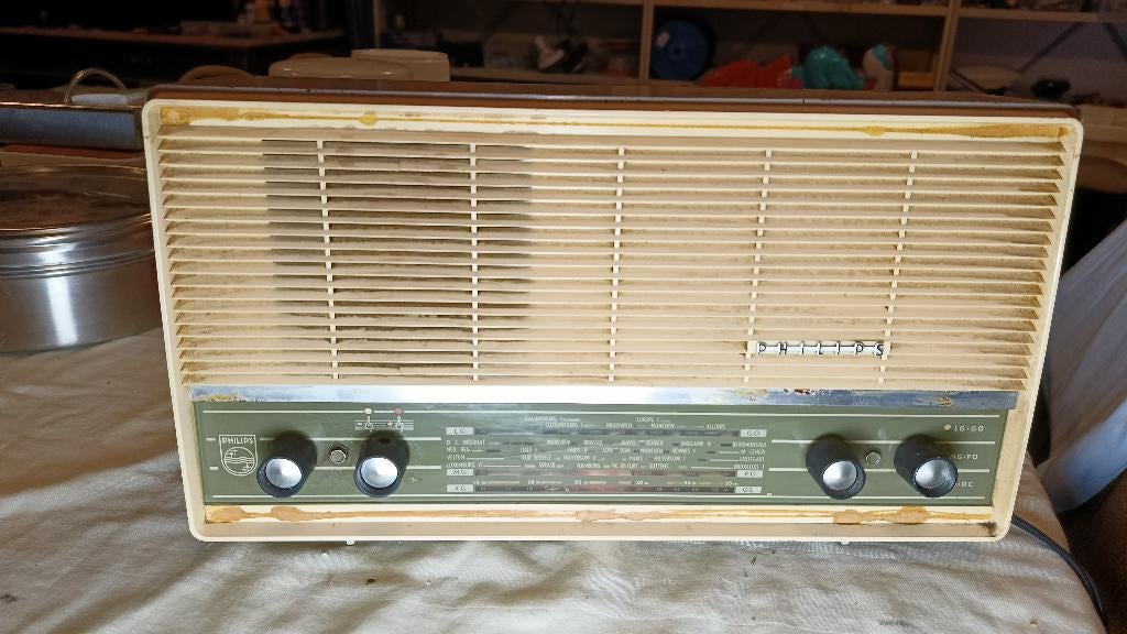Philips vintage tafelradio LG/MG/KG – werkt, Ophalen of Verzenden