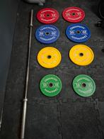 Crossmaxx Gekalibreerde Halterschijven 140kg, Sport en Fitness, Fitnessmaterialen, Ophalen, Zo goed als nieuw, Benen, Halterschijven