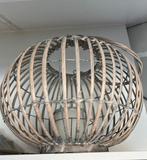 Rieten rotan kandelaar met kaars, 25 tot 50 cm, Beige, Nieuw, Ophalen of Verzenden
