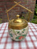 Chinese gemberpot, met messing deksel, porselein, Aziatica, Ophalen of Verzenden