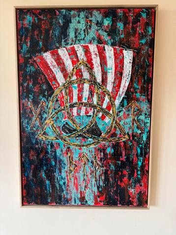 Vikingschip schilderij 115cm* 80cm beschikbaar voor biedingen