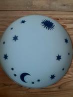 plafondlamp mat glas met licht blauwe sterren zon maan, Ophalen of Verzenden, Zo goed als nieuw, Glas