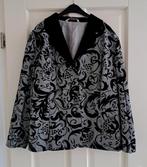 Creation Atelier vintage blazer grijs zwart fluweel 46 41007, ., Zwart, Maat 42/44 (L), Ophalen of Verzenden